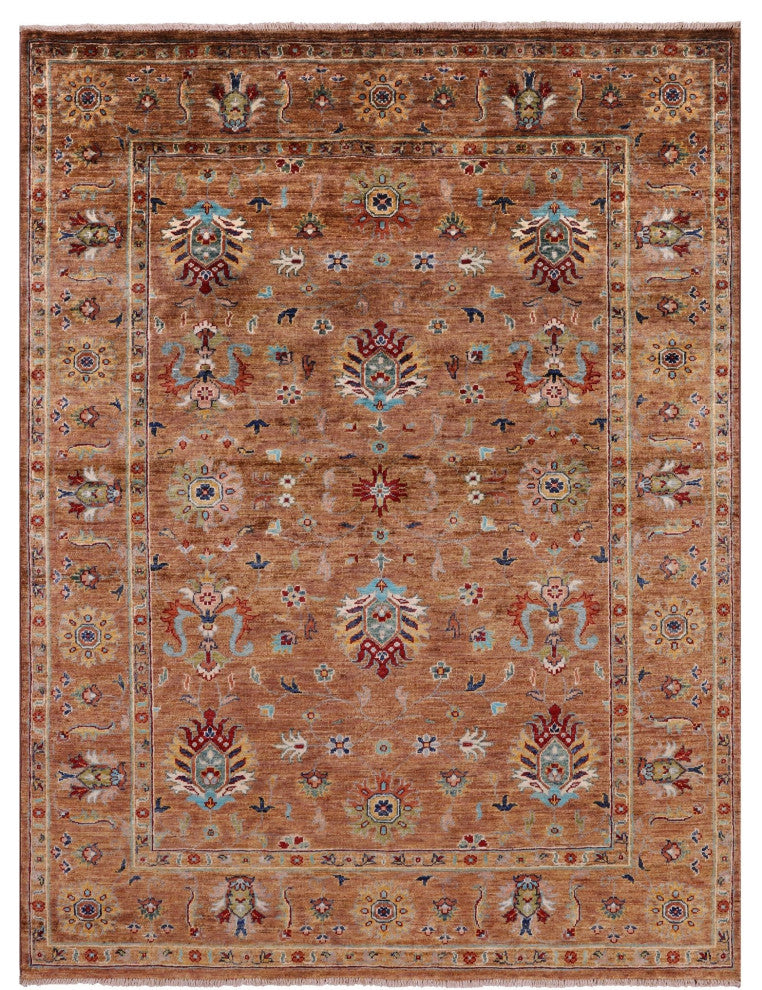 5' 1" X 6' 8" Handmade Persian Tabriz Wool Rug - Q12524