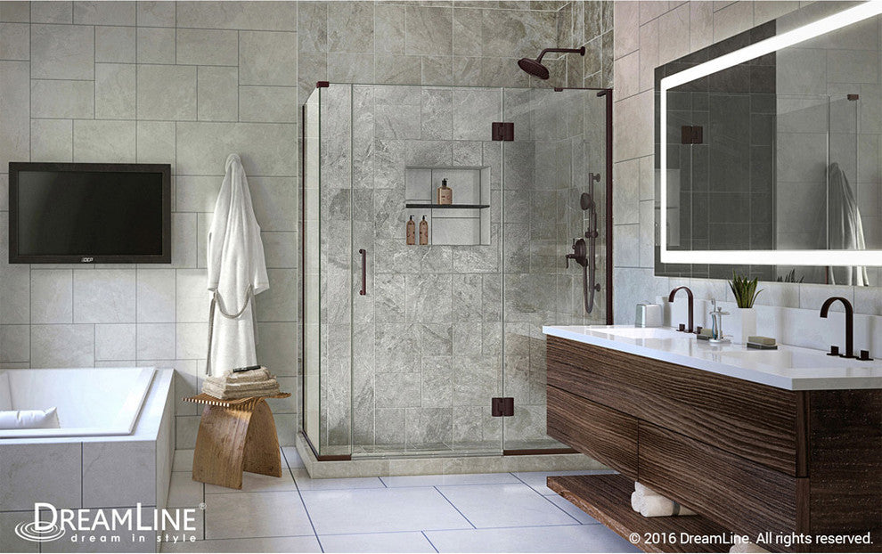 Dreamline Unidoor-X 58"x34.375"x72" Hinged Shower Enclosure