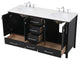 Black 60" Double Sink Bathroom Vanity
