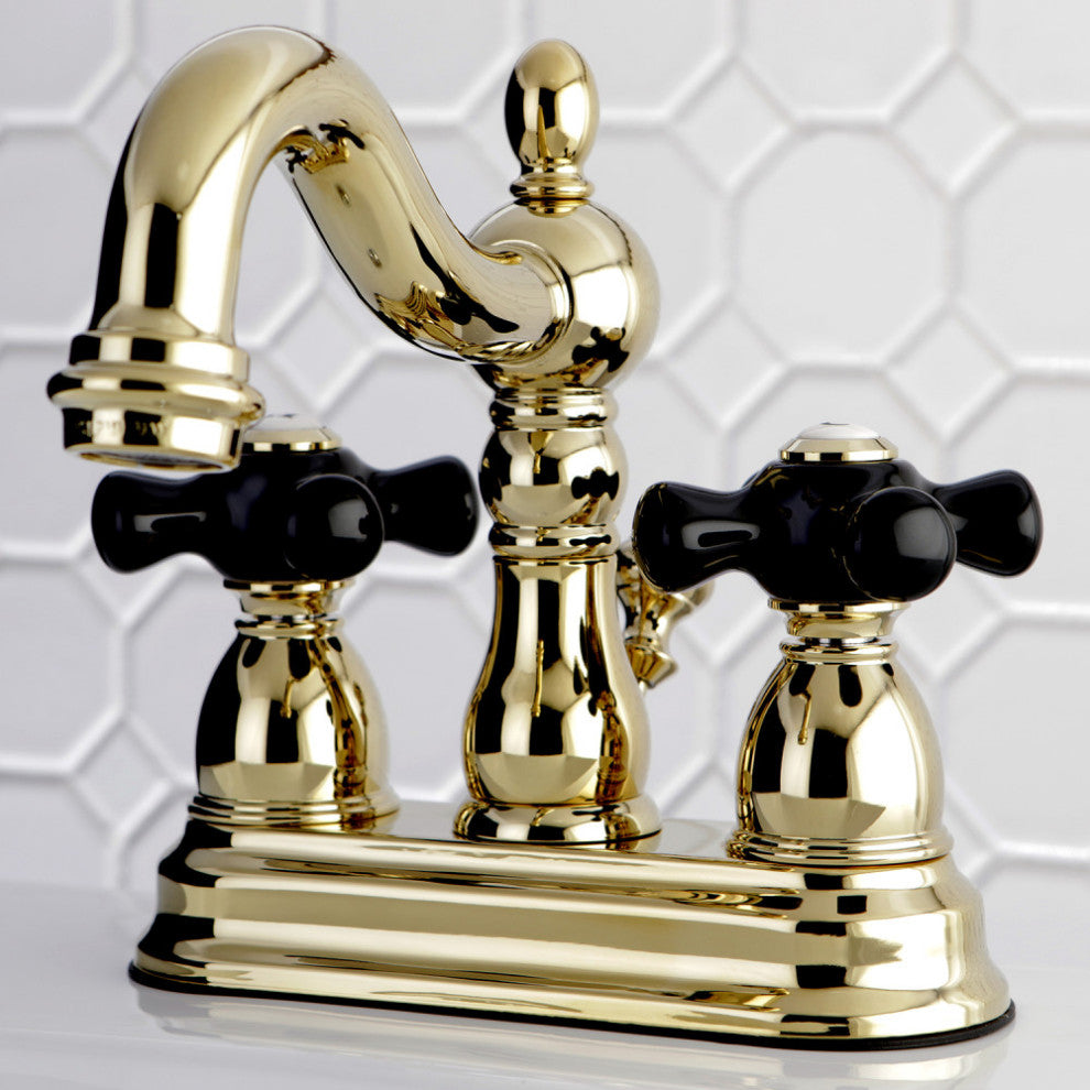 Kingston Brass 4" Centerset Bathroom Faucet, Polished Brass
