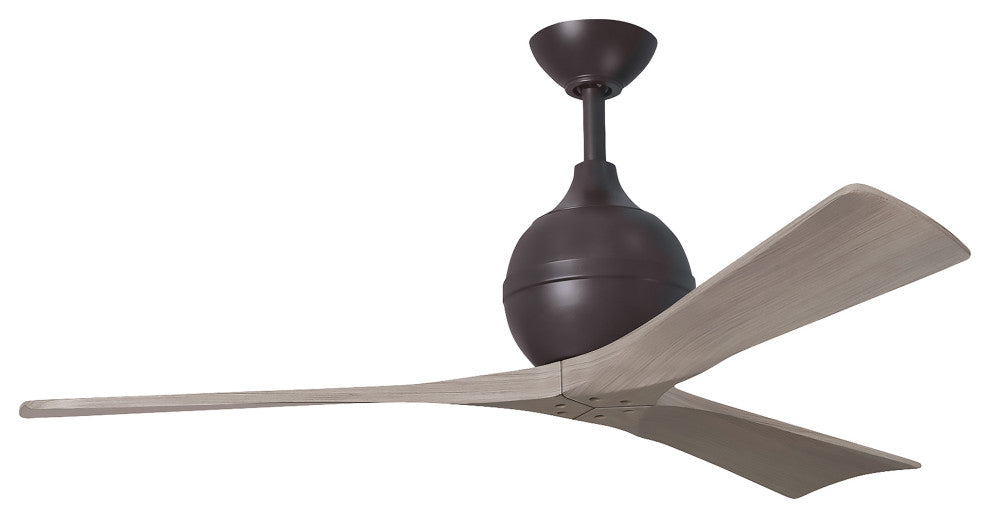 Irene-3 Paddle Fan, Textured Bronze, 52", Gray Ash Blades