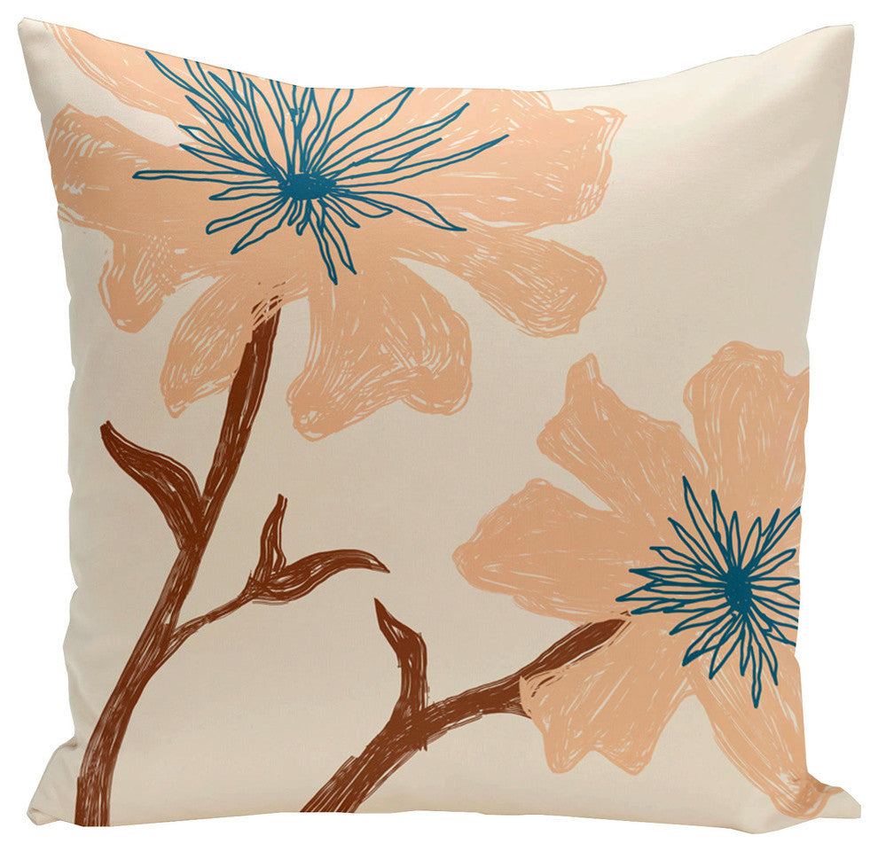 Polyester Outdoor Pillow, Floral