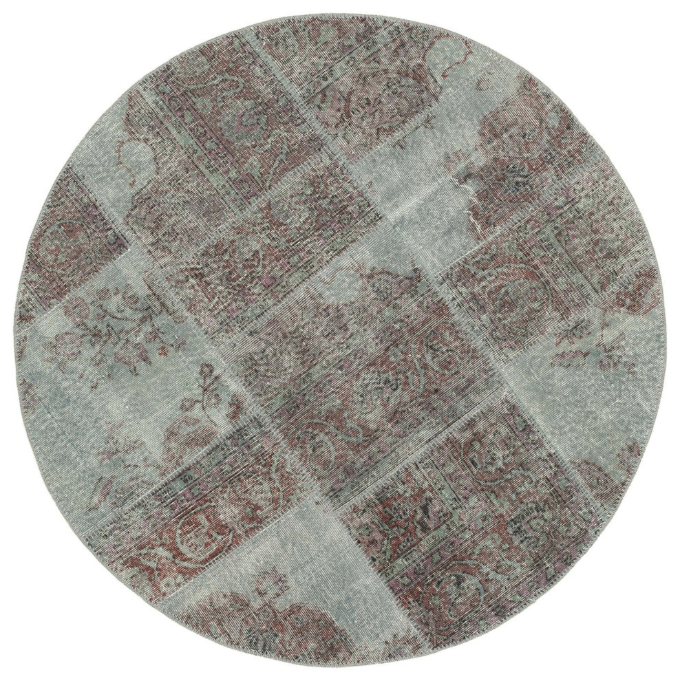 Rug N Carpet - Handwoven Oriental 4' 11" x 4' 11" Boho Round Patchwork Rug