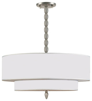 Luxo 5 Light Drum Shade Nickel Chandelier