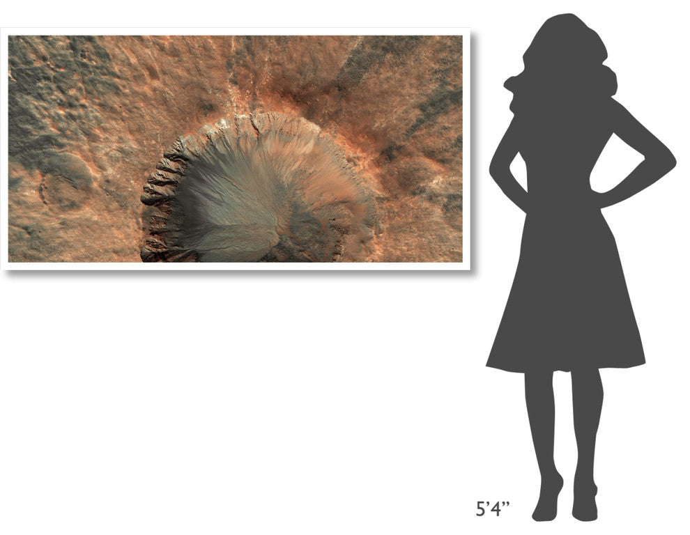 "Mars HiRISE  -  Crater near Sirenum Fossae" Paper Print by NASA, 62"x32"