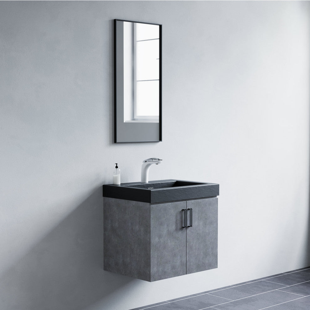 Mattox Mirror, Black, 16"w X 32"h X 1"d