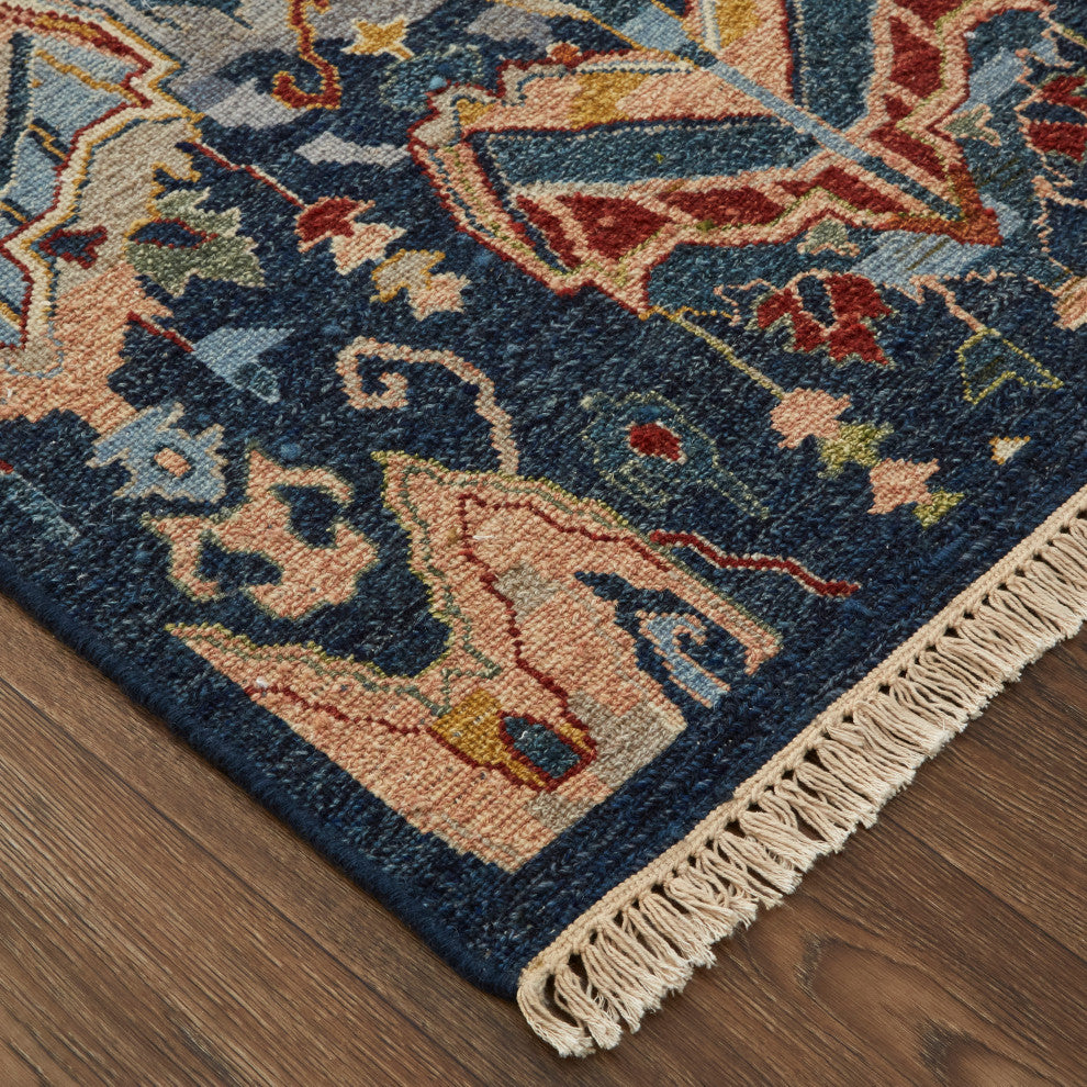Pierson Transitional Ikat, Blue/Gray/Tan, 8'6"x11'6" Area Rug