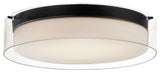 Maxim Lighting Duo 16'' Round Flush Mount, Black/Clear/Satin White, 12284CLSWBK