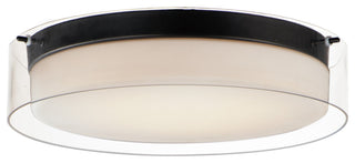 Maxim Lighting Duo 16'' Round Flush Mount, Black/Clear/Satin White, 12284CLSWBK