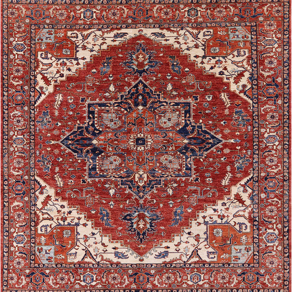 Ahgly Company Indoor Square Mid-Century Modern Area Rugs, 7' Square