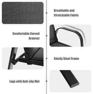 2PCS Patio Chairs Outdoor Dining Chair, Durable Garden Deck Yard with Armrest Black