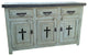 Templar Cross Rustic Bathroom Vanity, White Wash, 60"x20"x32", Fake Middle Drawer