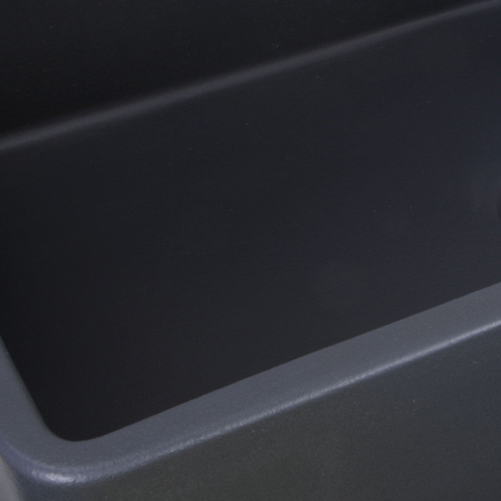 Nantucket FCFS3320S-FiligreeMBL 33" Matte Black Farmhouse Fireclay Sink