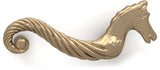 Pull 3" cc, Satin Stainless Novelty Bronze and Stainless Steel Sea Horse Pull
