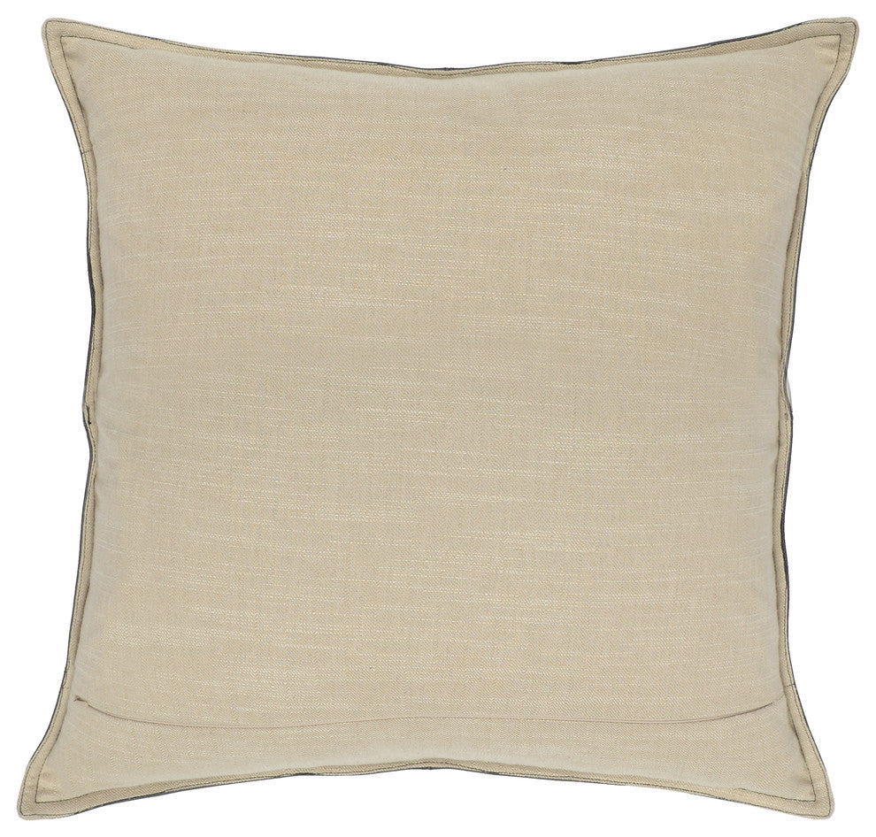 Kosas Home Cheyenne 100% Leather 22" Throw Pillow, Chocolate Brown