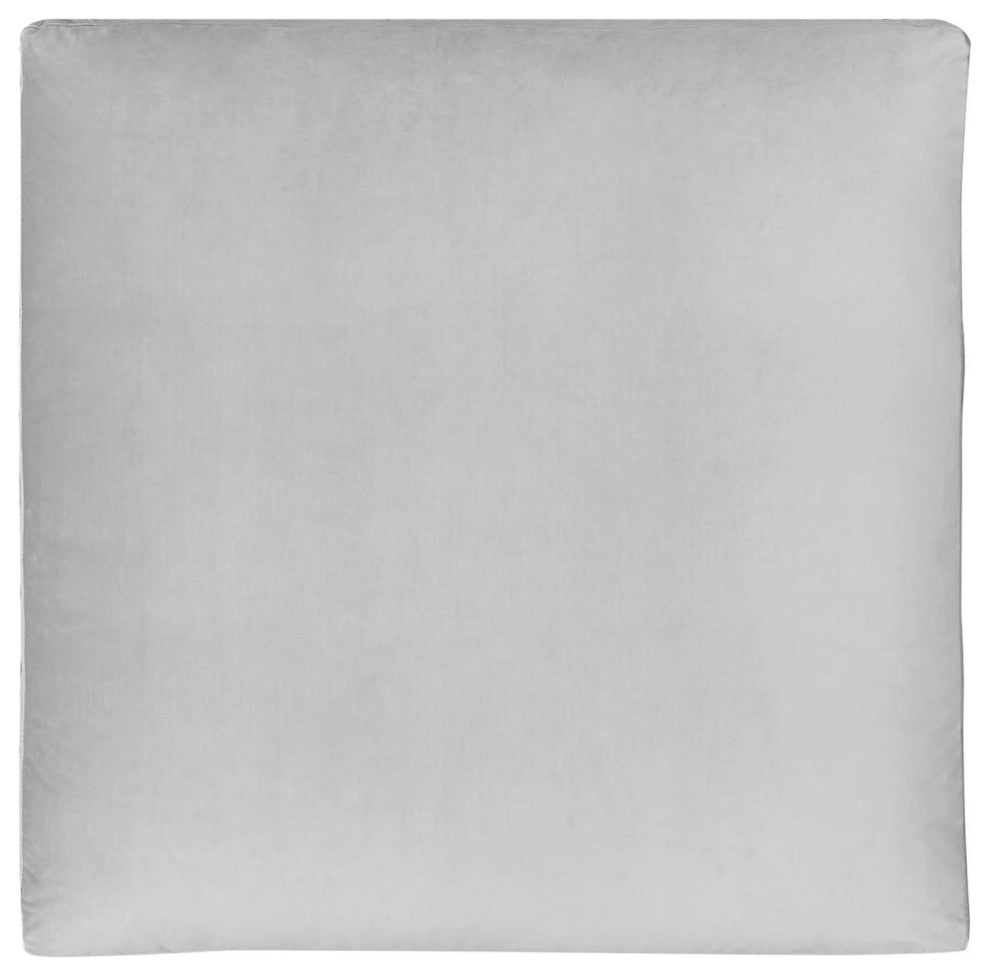 Commix Down Filled Overstuffed Performance Velvet Ottoman - Light Gray...