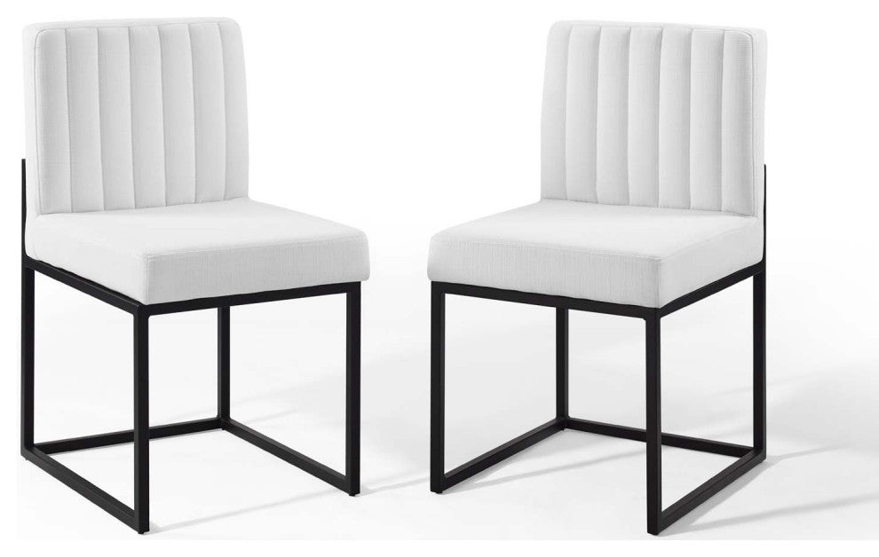 Modway Carriage dining chair Upholstered Fabric Set of 2