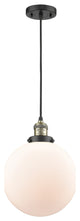 X-Large Beacon 1-Light Mini Pendant, Black Antique Brass, Matte White