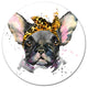 Serious Black French Bulldog, Animal Round Wall Art, 36"