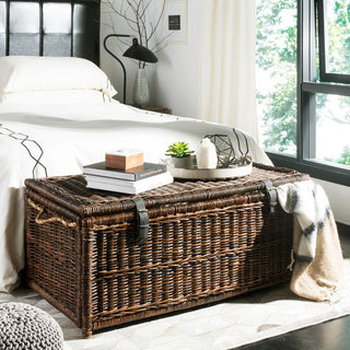 happimess Caden 46" Wicker Storage Trunk, Brown