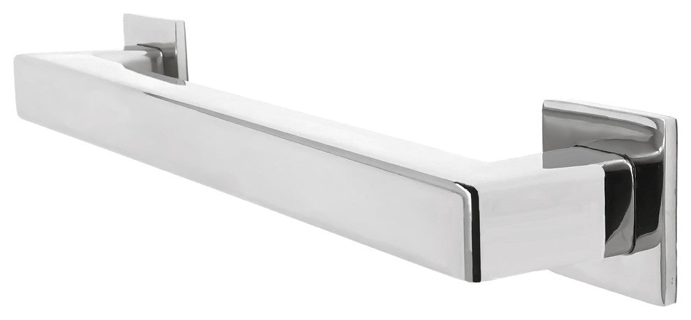Blended Stainless Steel Mitered Grab Bar, 12", Bright Polished