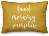 Good Morning, Pumpkin Lumbar Pillow, Mustard, 14"x20"