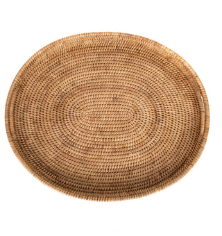 Artifacts Rattan™ Oval Tray With Cutout Handles, Honey Brown, Medium
