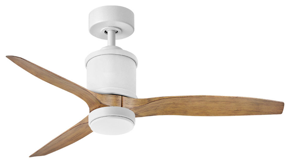 Hinkley Hover 52" LED Indoor/Outdoor Ceiling Fan, Matte White + KOA wood blades