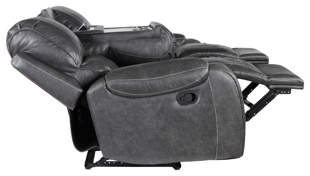 Keily Manual Recliner Sofa Grey