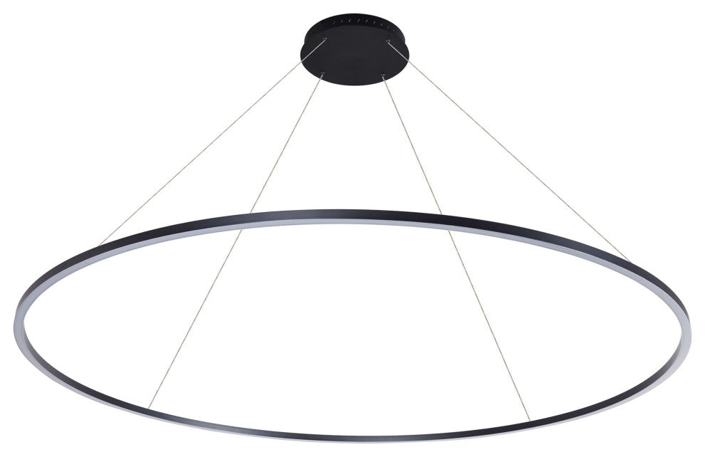 72" Tania ETL Certified Integrated LED Circular Adjustable Chandelier, Black