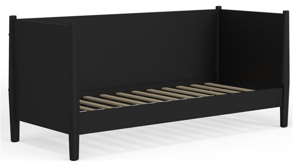 Alpine Furniture Flynn Mid Century Modern Twin Size Wood Day Bed in Black