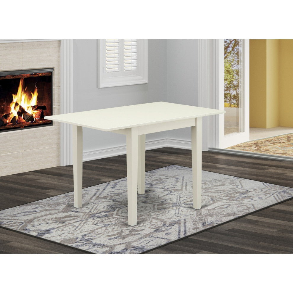 Norden Rectangular Table 30"X48" With 2 Drop Leaves, Linen White Finish
