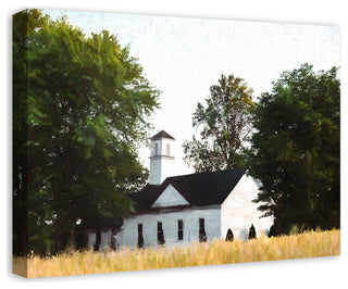 White Church in Field 24x18 Canvas