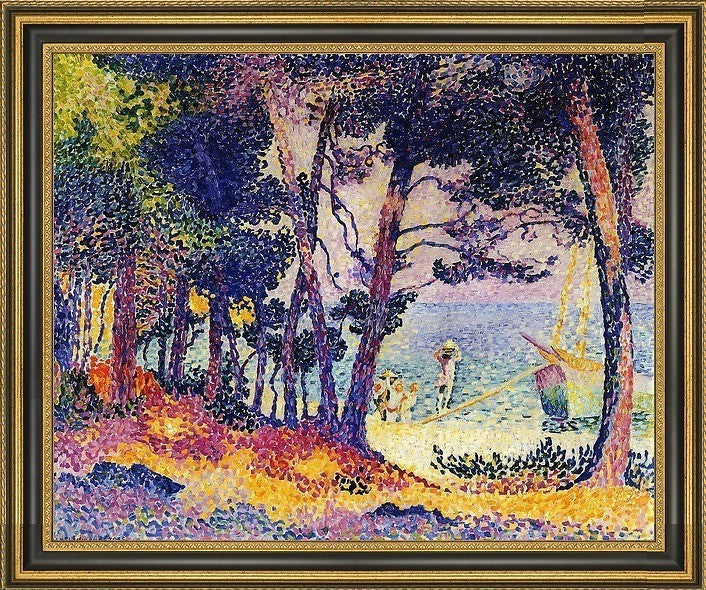 Henri Edmond Cross a Pine Wood-ProvenceFramed Premium Canvas Print, 16"x20"