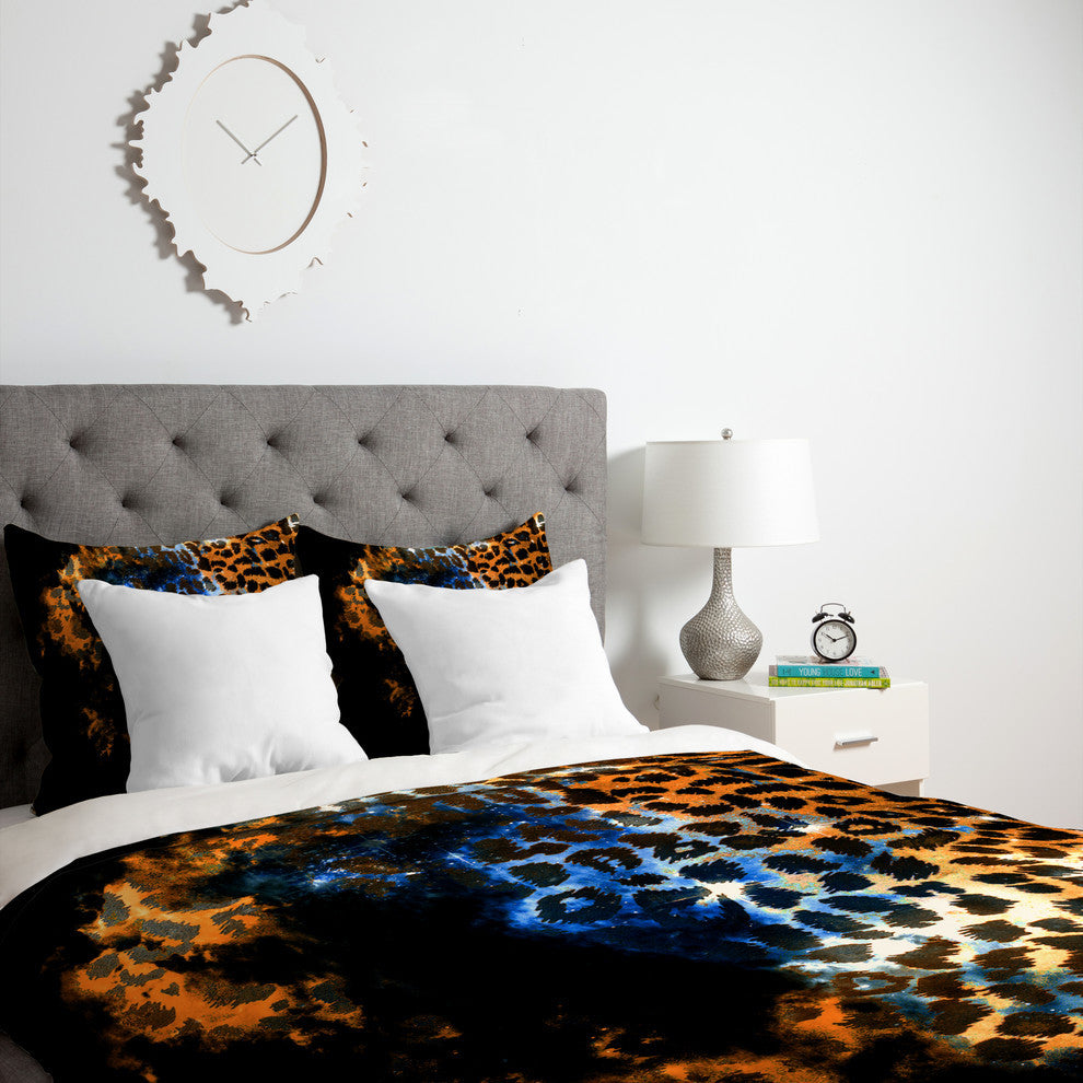 Deny Designs Caleb Troy Leopard Storm Duvet Cover - Lightweight