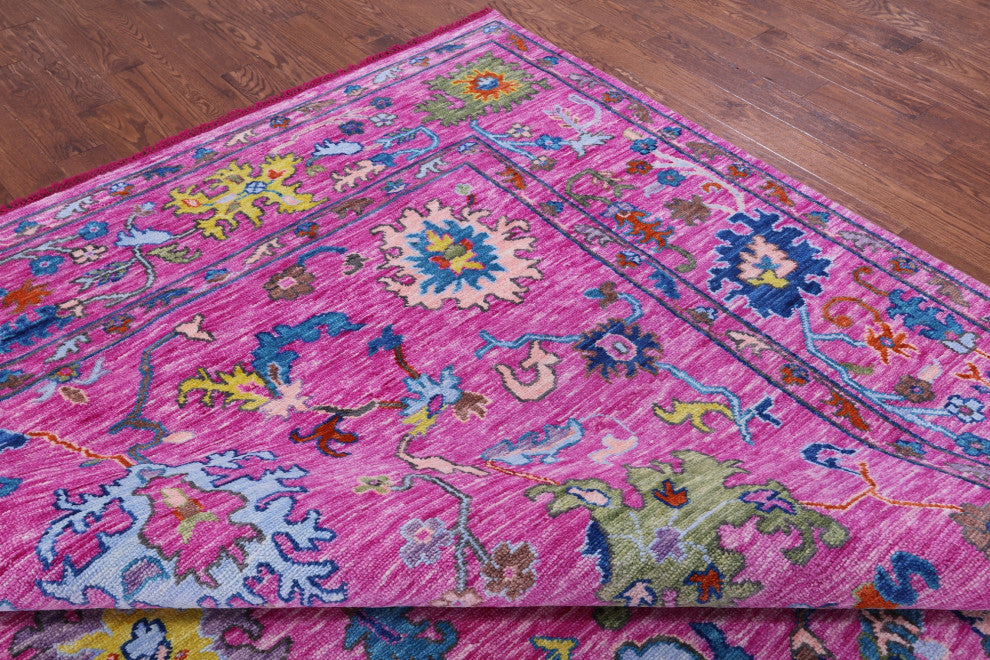 Turkish Oushak Handmade Wool Rug 10' 6" X 14' 3" - Q13558