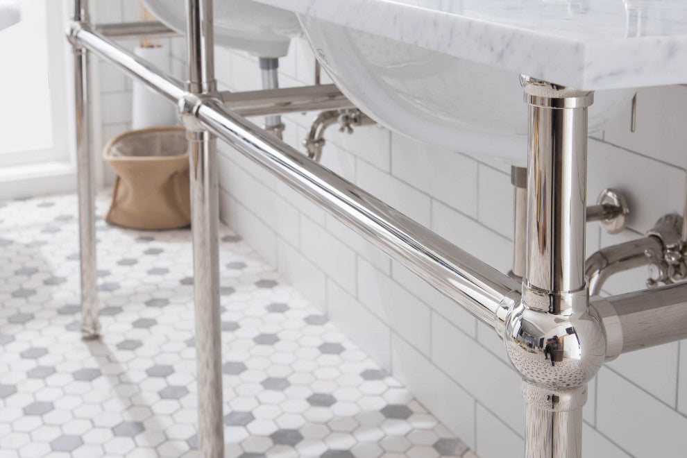 Embassy 72" Wide Double Wash Stand, P-Trap, Countertop With Basin
