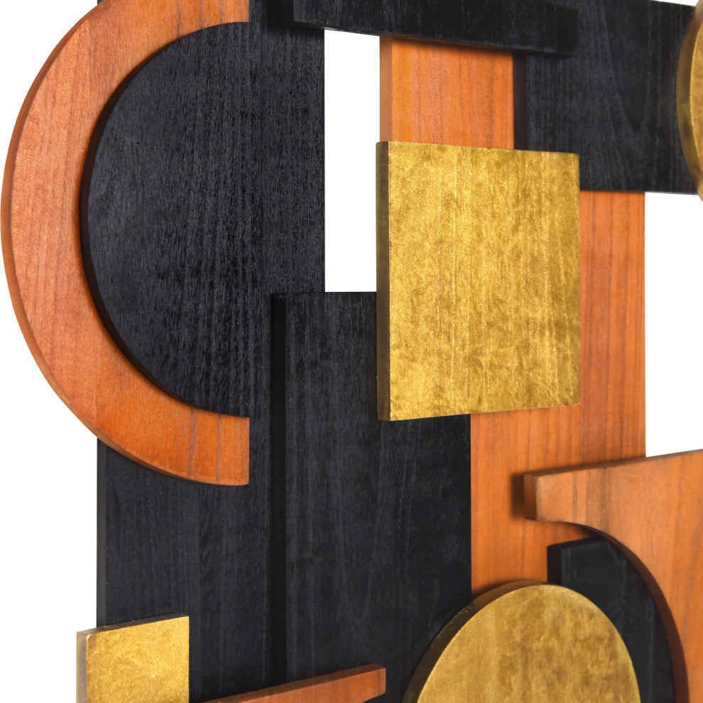 "Amber Embraces I" Hand Made Wood Abstracts Wall Art, Ap-101b-4824-01