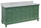 Bella 72" Double Bath Vanity, Base: Sage Green, Top: Carrara Marble