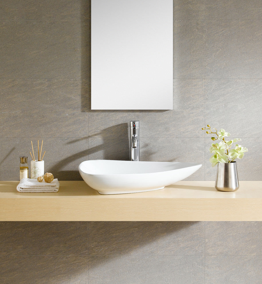Fine Fixtures White Vitreous China Triangular Vessel Sink