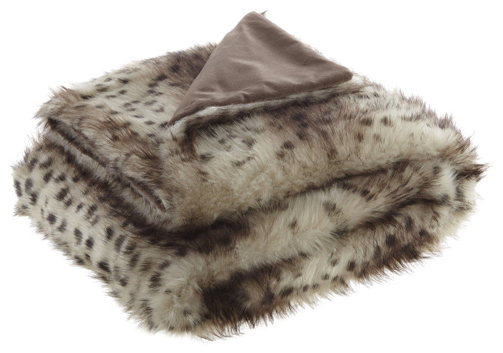 Inspired Home Jiselle Throw, Acrylic 50"x60", Faux Cheeta