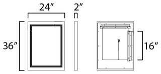 ET2 E42052 Sawyer 24"W x 36"H Rectangular Flat Framed Accent - Oak