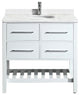 Eviva Natalie F 36 White Bathroom Vanity Carrera Marble Top and Porcelain Sink