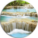 Blue Erawan Waterfall Landscape, Photo Disc Metal Wall Art, 23"