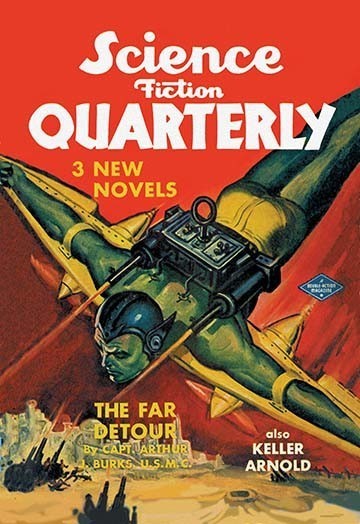 Science Fiction Quarterly: Rocket Man Attacks - Canvas Poster 20" x 30"