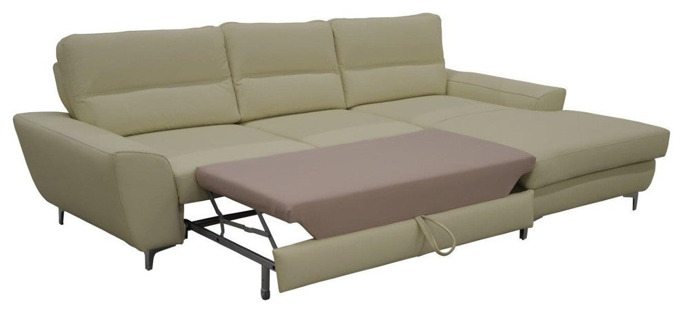 TIVOLI Leather Sectional Sleeper Sofa, Right Corner