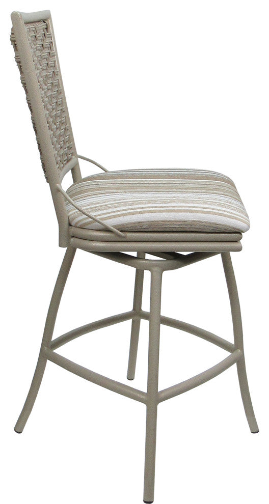 Outdoor Patio Swivel Counter Bar Stool Extra Tall without Arms - Erin, Driftwood Whitelinen - Beige, 26"