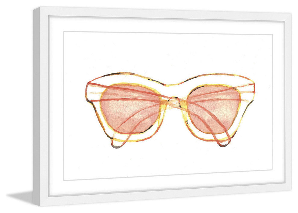 Marmont Hill, "Peach Sunglasses" by Christine Lindstrom Framed Painting, 18x12