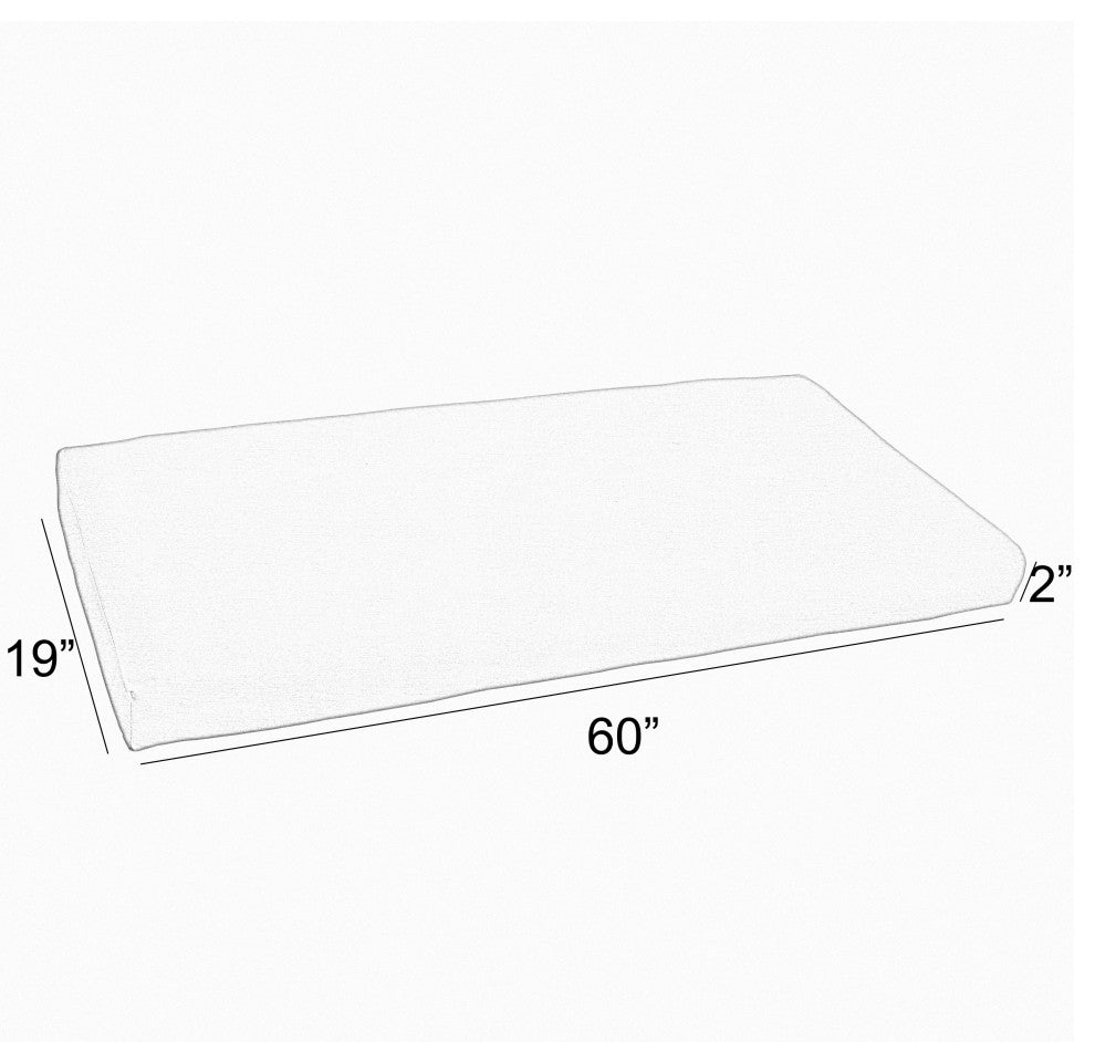 Noble Gray Maven Capri Outdoor/Indoor Bench Cushion 60"x19"x2"