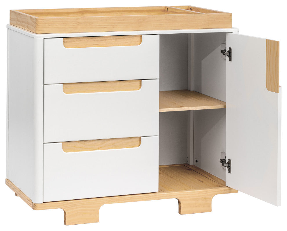Yuzu 3-Drawer Changer Dresser, White Natural